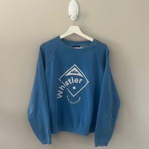 Frank And Oak Retro Whistler Blue Sweatshirt